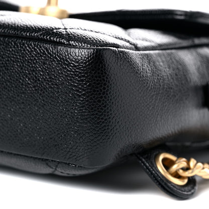 Chanel Shiny Caviar Quilted Chain Melody Backpack Black 9 of 10