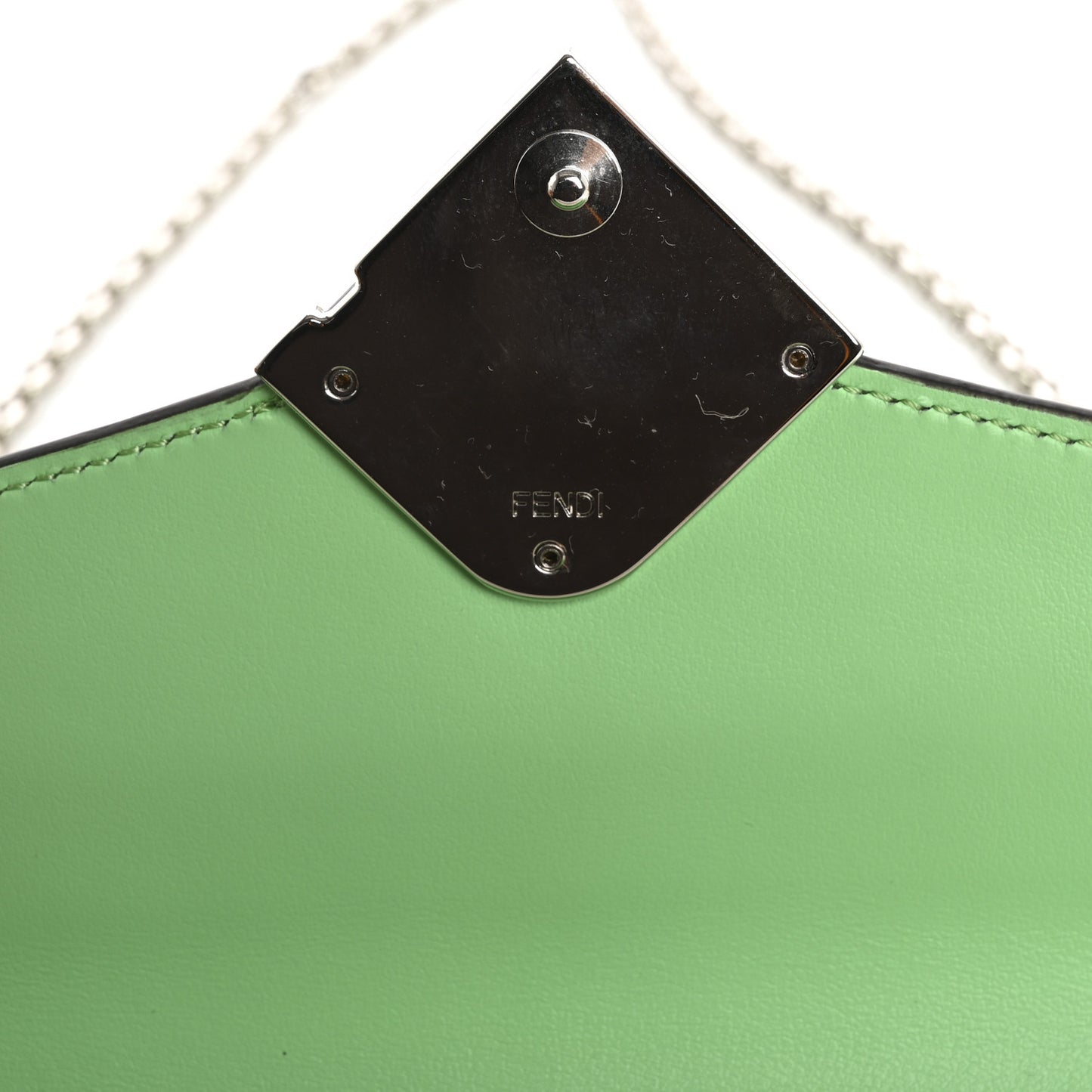 Vitello King Cruise FF Diamonds Continental Envelope Wallet On Chain Latte Edamame