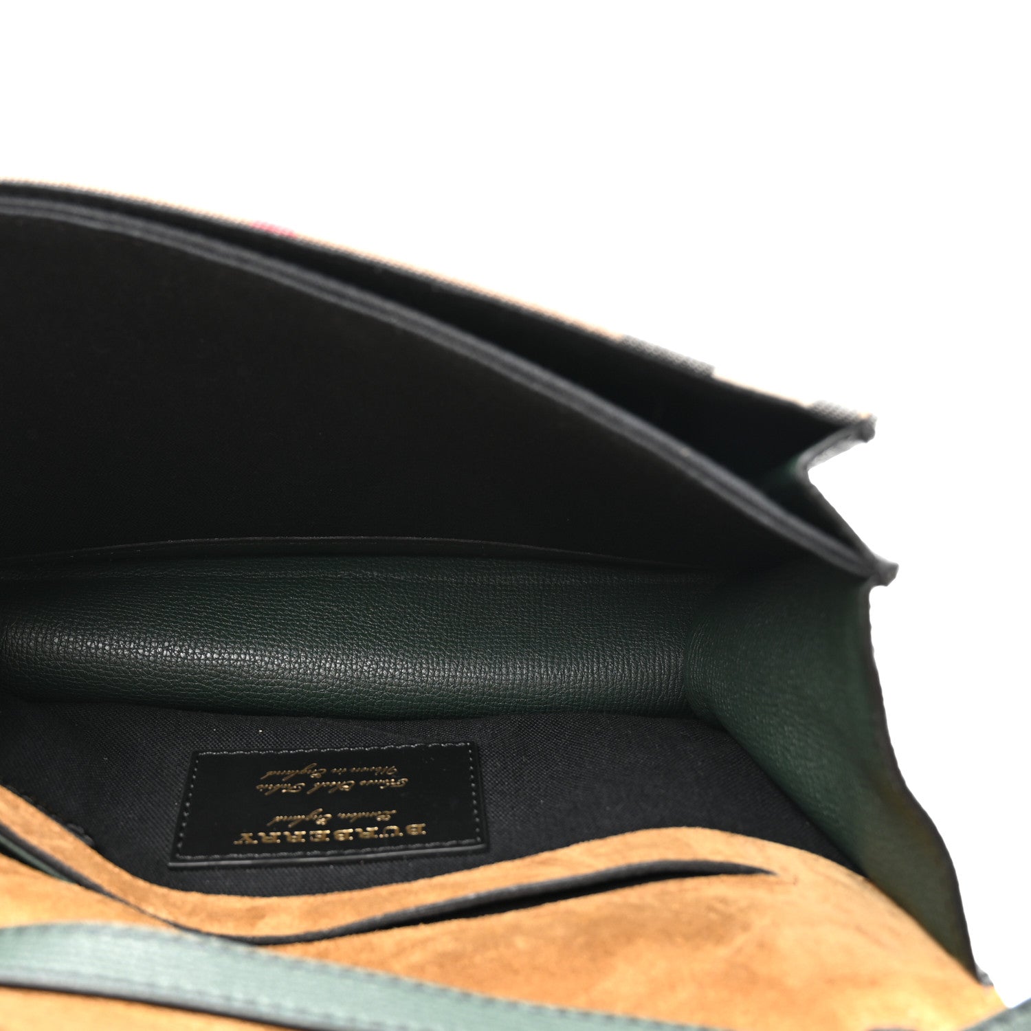 Burberry Derby Calfskin House Check Small Macken Crossbody Bag Dark Bottle Green 5 of 10