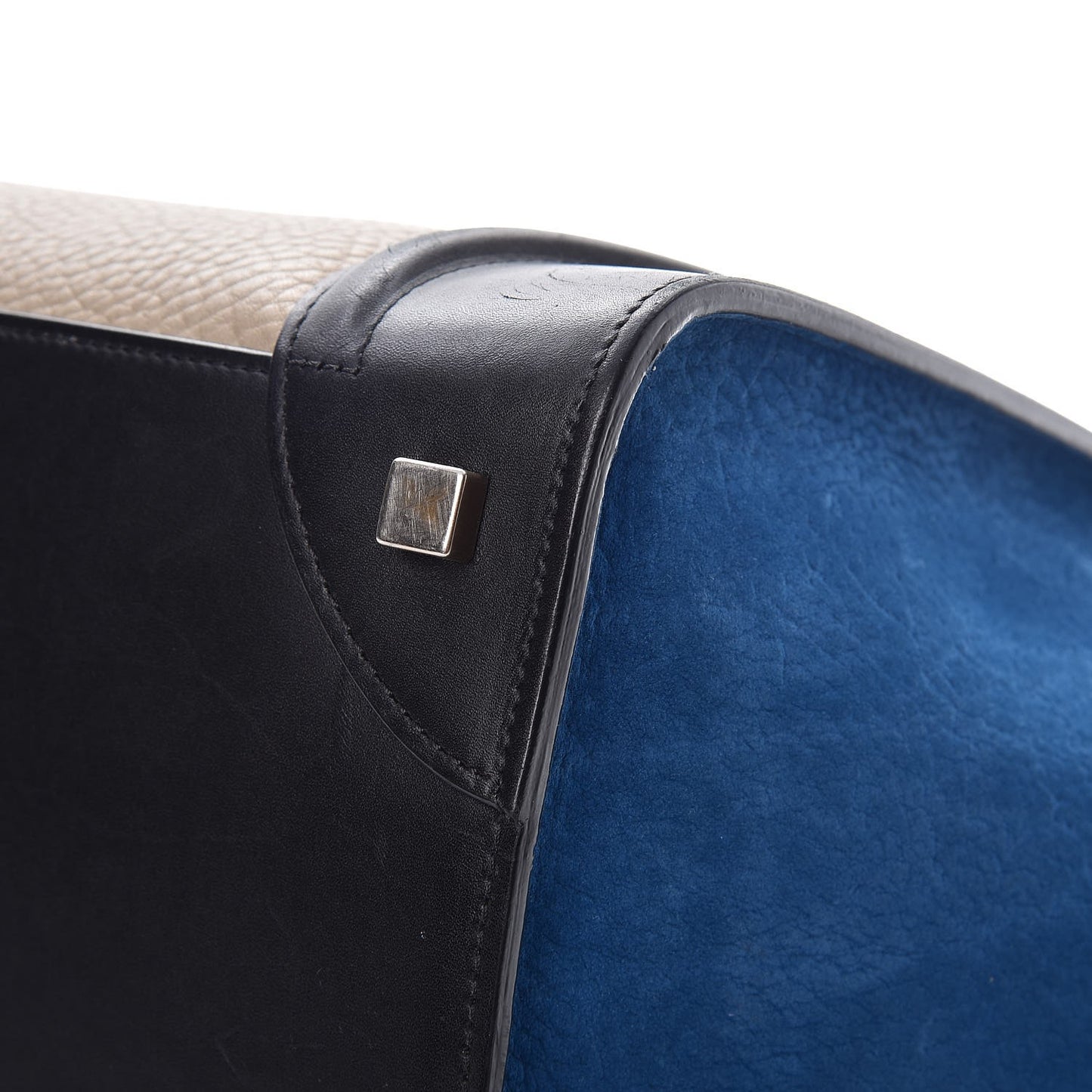 Bullhide Calfskin Suede Mini Tri-Color Luggage Beige
