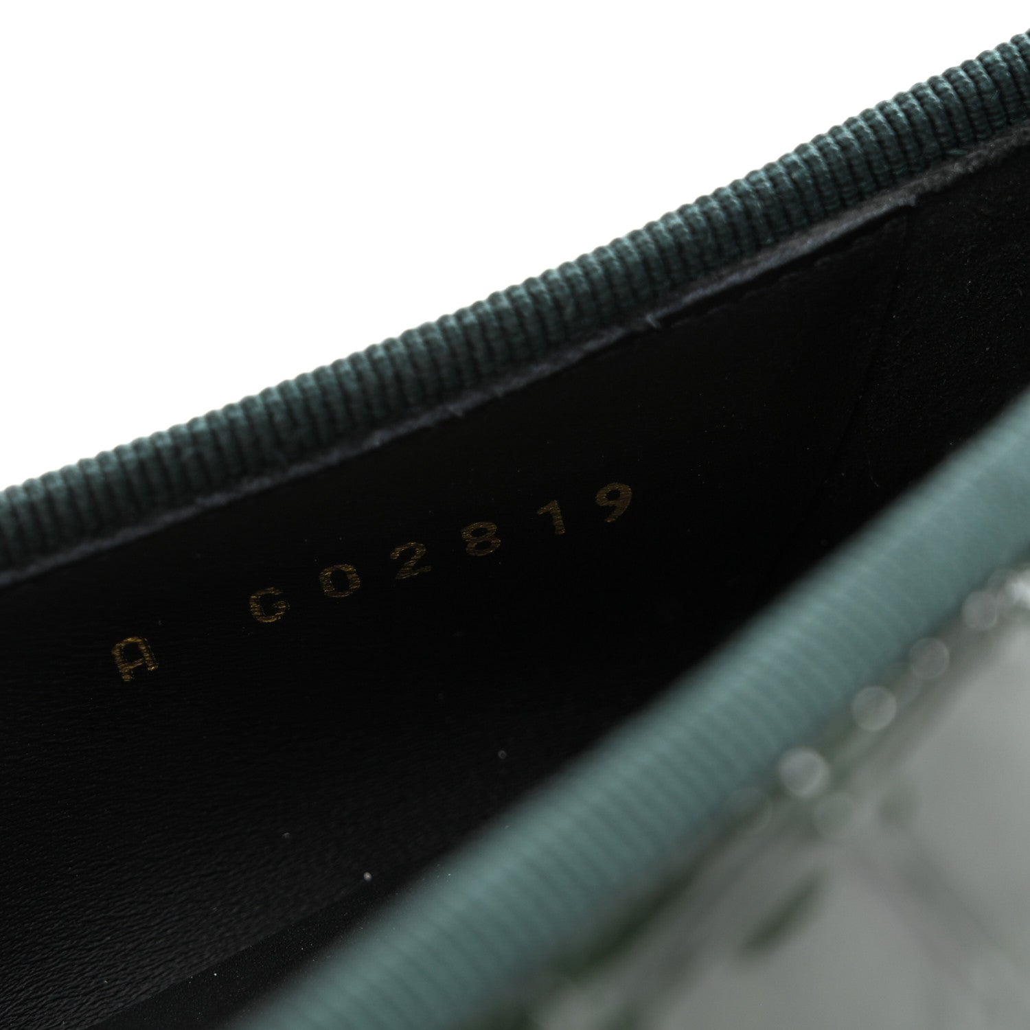 Chanel Crocodile Embossed Patent Calfskin Cap Toe CC Ballerina Flats 35.5 Dark Green Black 9 of 11