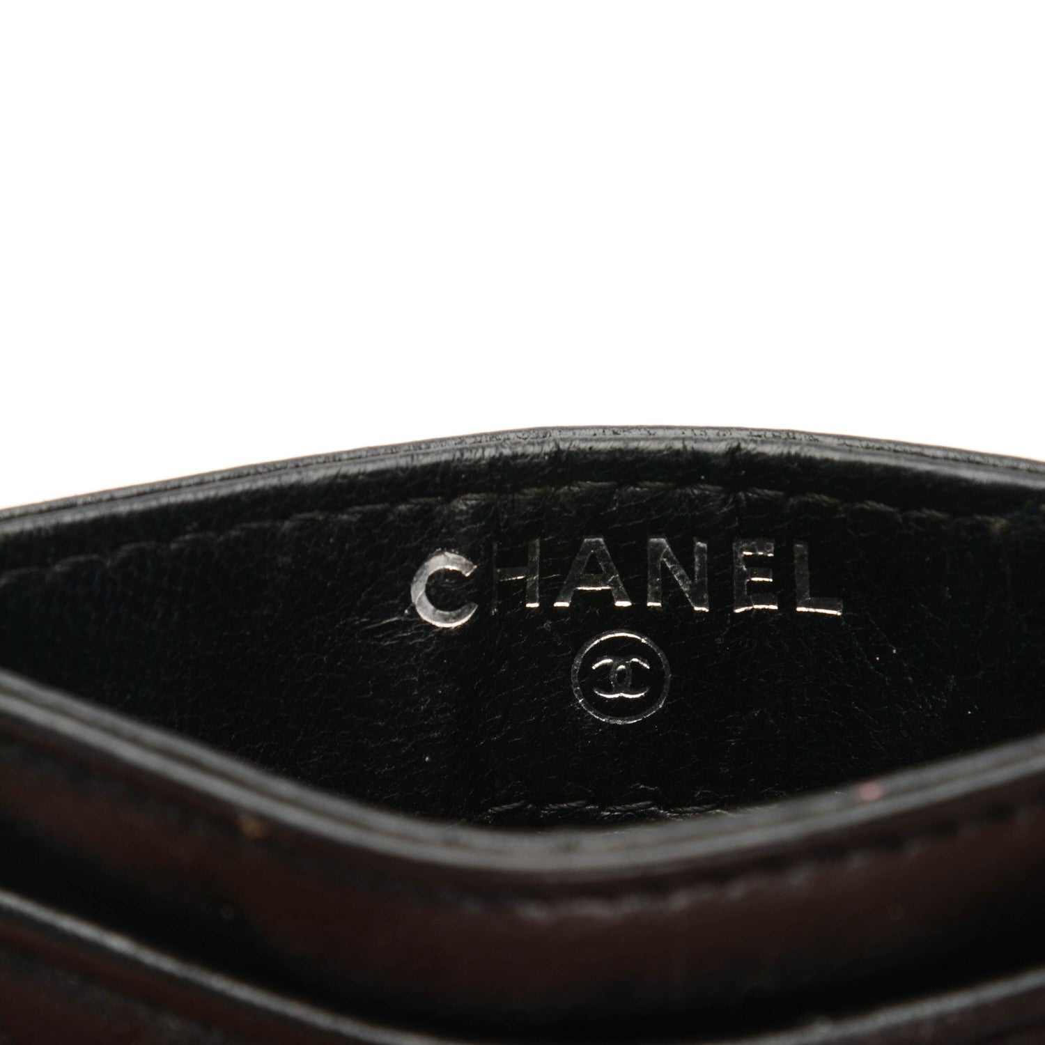Chanel Lambskin Camellia Embossed Card Holder Black 6 of 6