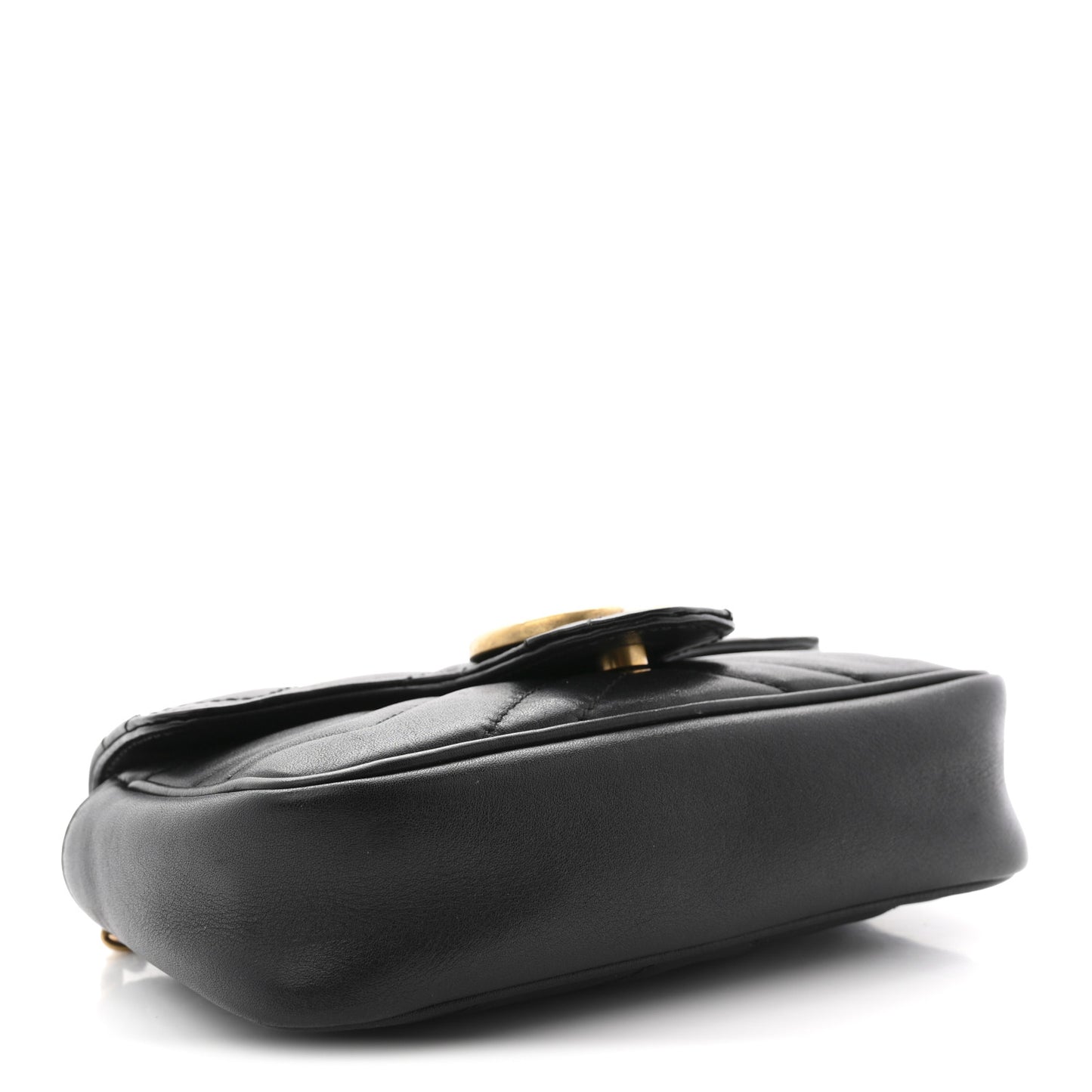 Calfskin Matelasse Super Mini GG Marmont Shoulder Bag Black