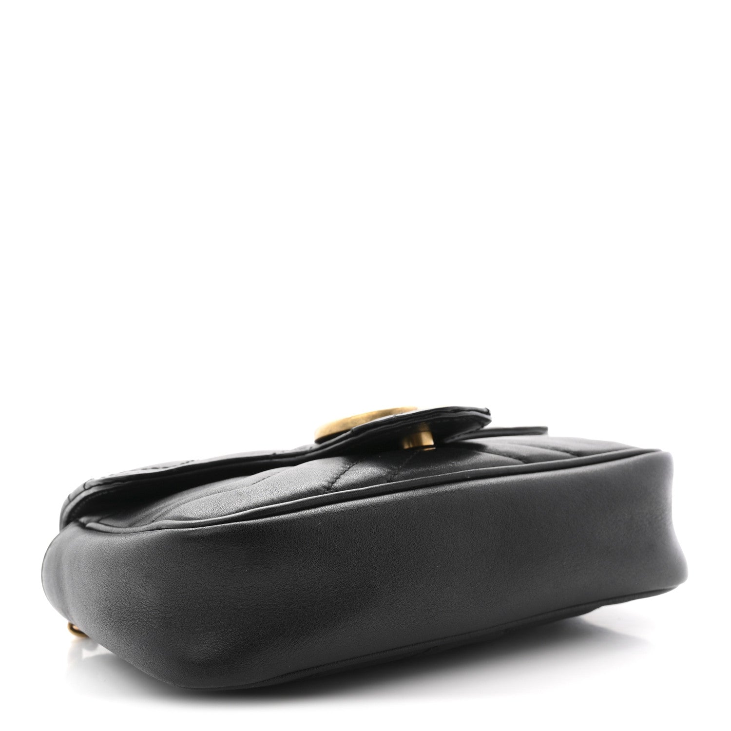Gucci Calfskin Matelasse Super Mini GG Marmont Shoulder Bag Black 4 of 10