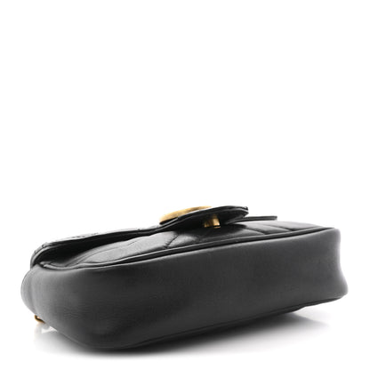 Gucci Calfskin Matelasse Super Mini GG Marmont Shoulder Bag Black 4 of 10