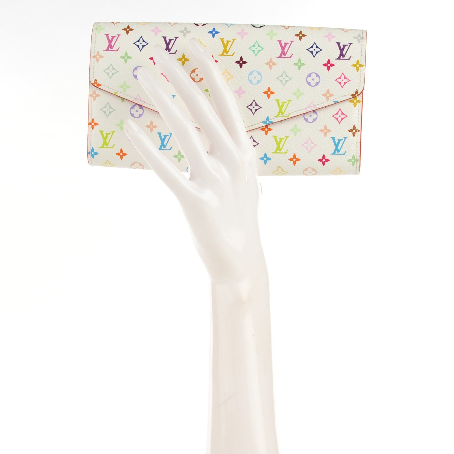 Louis Vuitton Monogram Multicolor Sarah Wallet NM White Litchi 2 of 7