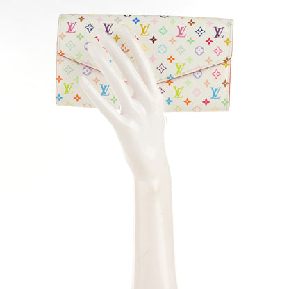 Louis Vuitton Monogram Multicolor Sarah Wallet NM White Litchi 2 of 7