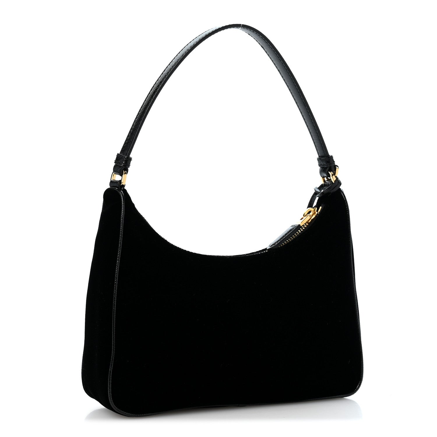Prada Velvet Nappa Mini Re-Edition Shoulder Bag Black 3 of 11