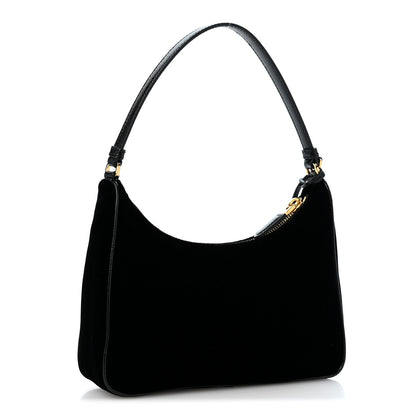 Prada Velvet Nappa Mini Re-Edition Shoulder Bag Black 3 of 11