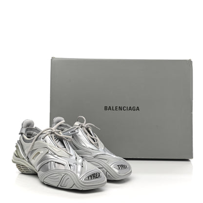 Balenciaga Metallic Rubber Mesh Womens Tyrex Sneakers 39 Monocolor Silver 8 of 8