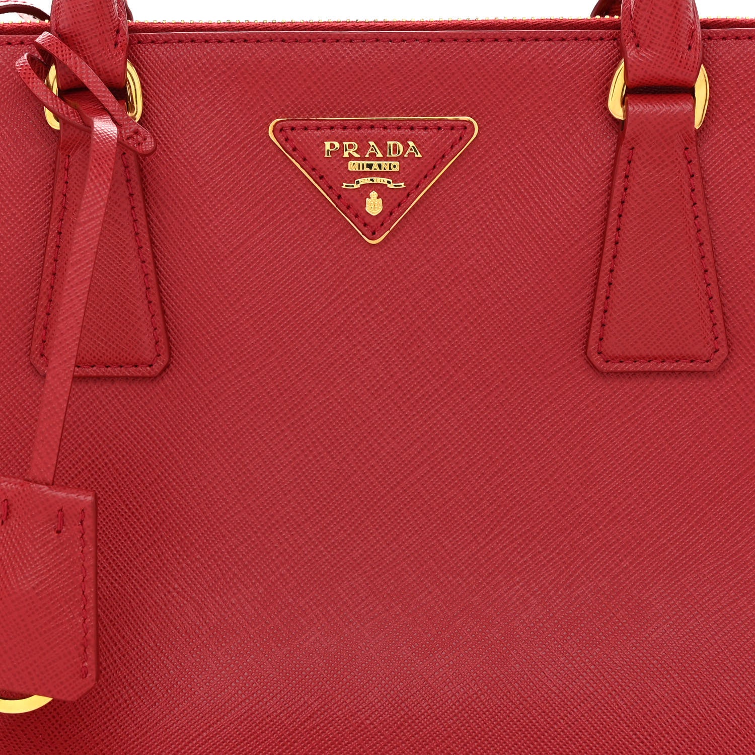 Prada Saffiano Small Galleria Double Zip Tote Fuoco 8 of 13