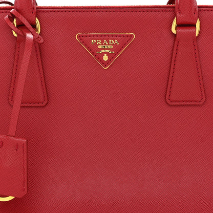 Prada Saffiano Small Galleria Double Zip Tote Fuoco 8 of 13