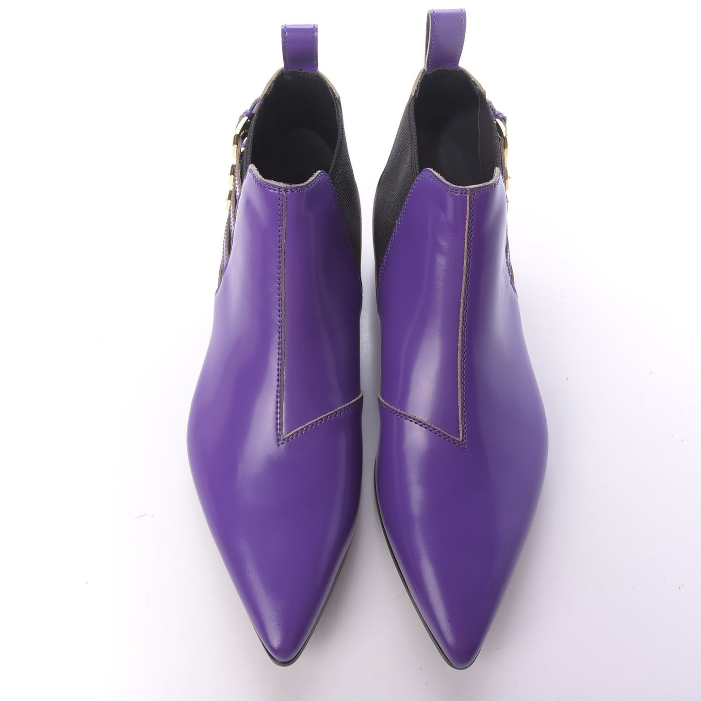 Cordovan Lux Mens Ankle Boots 10.5 Shine Purple Black
