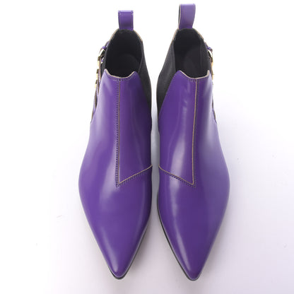 Gucci Cordovan Lux Mens Ankle Boots 10.5 Shine Purple Black 6 of 10