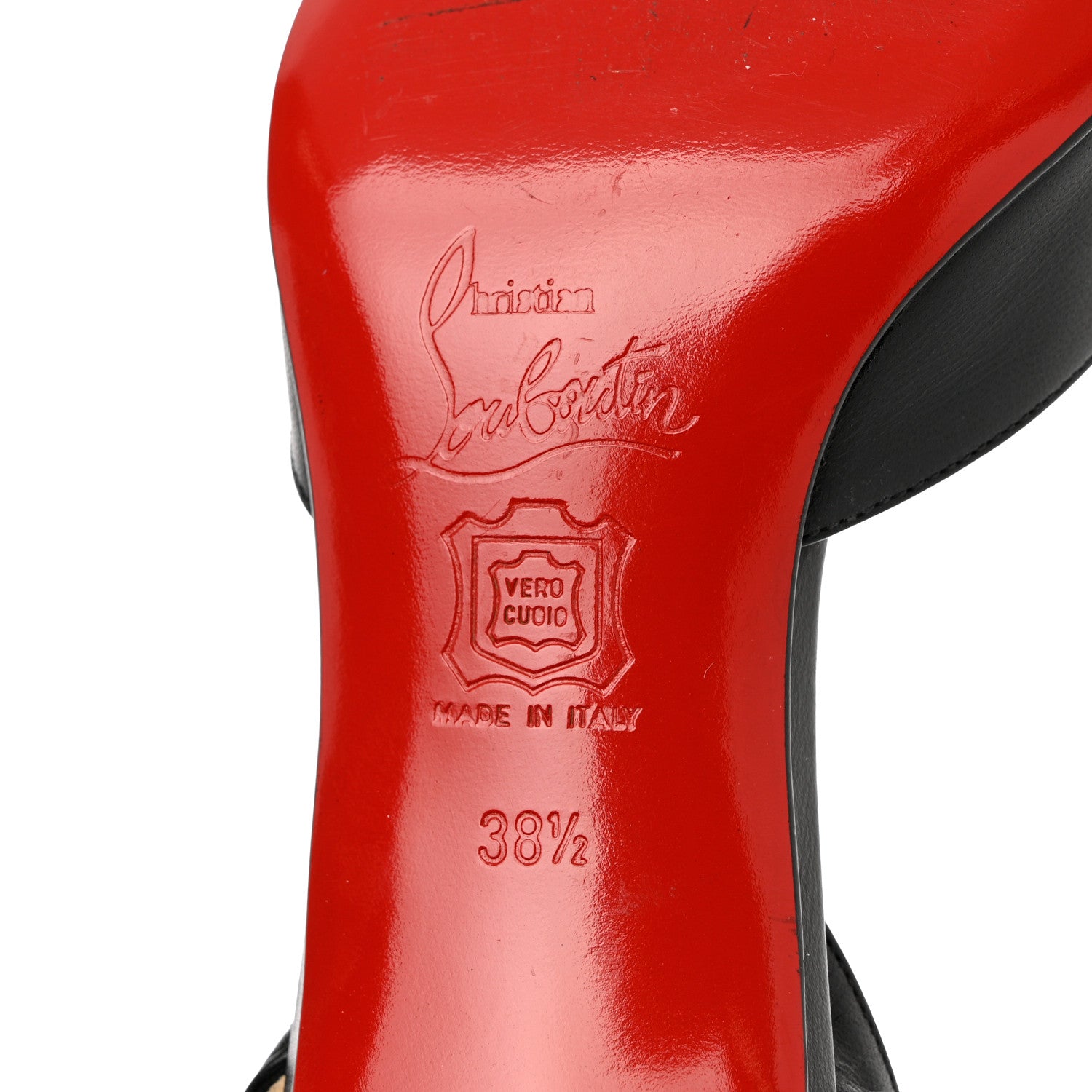 Christian Louboutin Kid Sharka 45 Slingback Pumps 38.5 Black 7 of 9