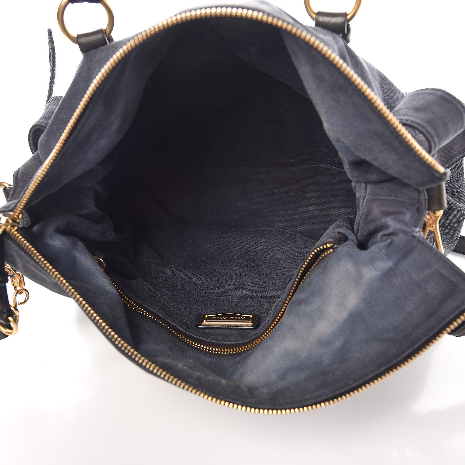 Miu Miu Washed Canvas Canapa Shopping Pattina Tote Bleuette 5 of 11