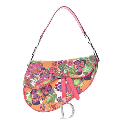 Christian Dior Canvas Floral Saddle Bag Multicolor 1 of 10