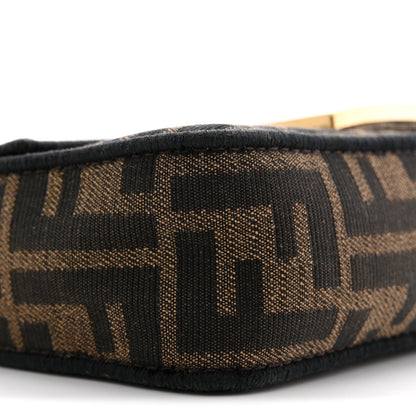 Fendi Fabric Jacquard FF 1974 Mini Baguette Tobacco Moro Black 9 of 12