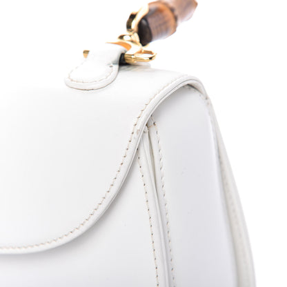 Gucci Calfskin Bamboo Top Handle Bag White 12 of 14