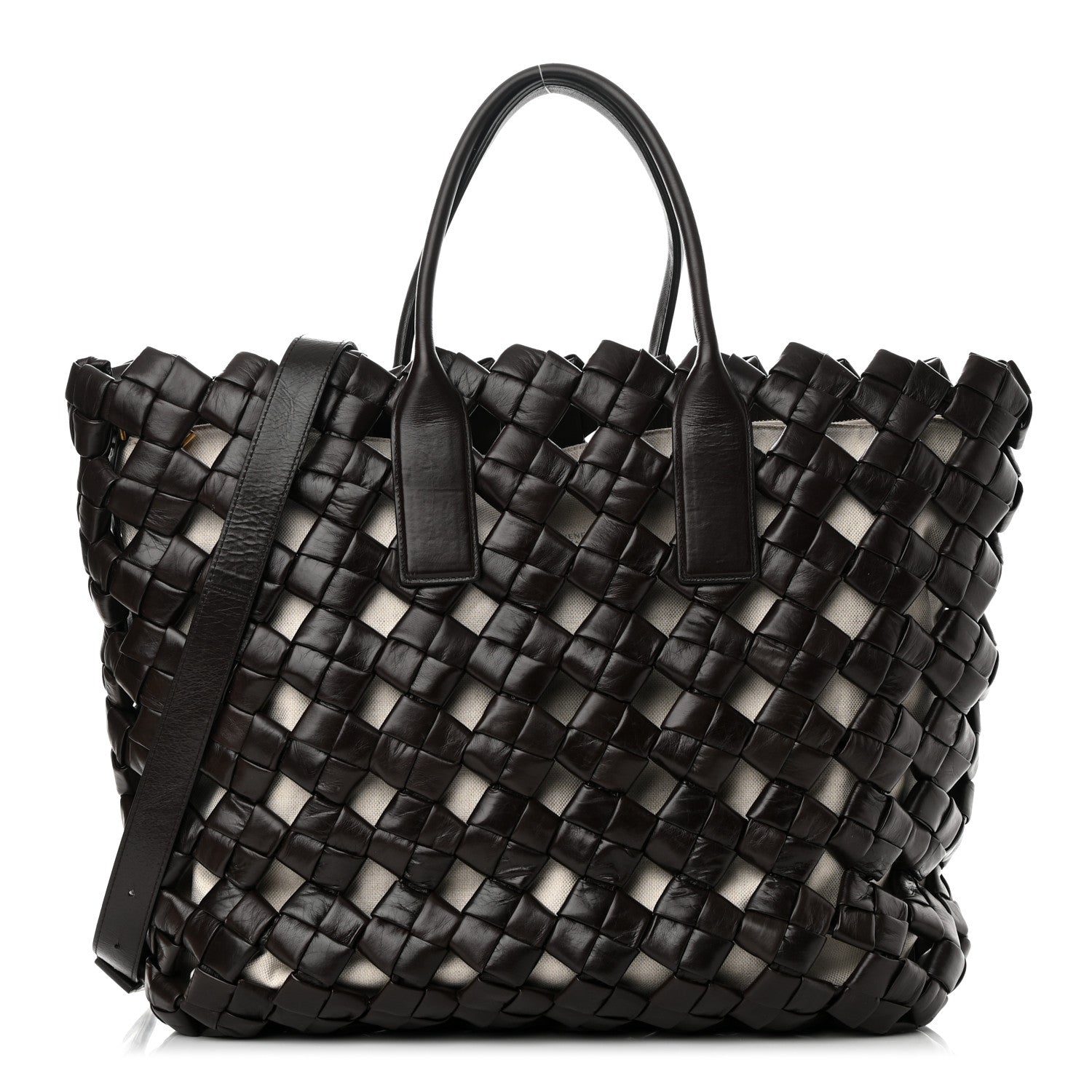 Bottega Veneta Nappa Intrecciato Linen Medium North South Tote Fondant 1 of 13