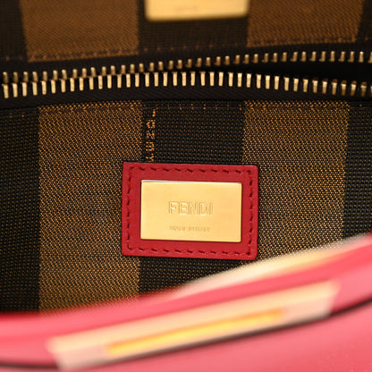 Fendi Vitello Morgan Fabric Jacquard Pequin Medium Peekaboo Iconic Satchel Mattone Tobacco Black 7 of 12