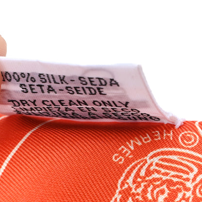 Hermes Silk Brides De Gala En Fleurs Twilly Vanille Orange Kaki 4 of 5