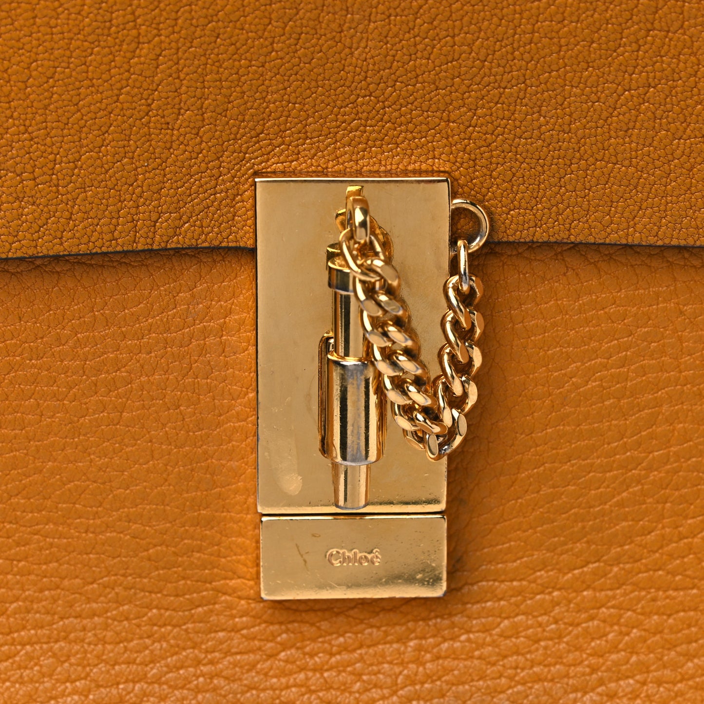 Grained Lambskin Medium Drew Shoulder Bag Mustard