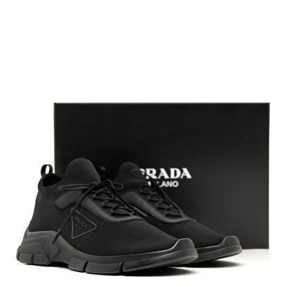 Prada Knit Fabric Logo Mens Running Sneakers 8 Black 10 of 10