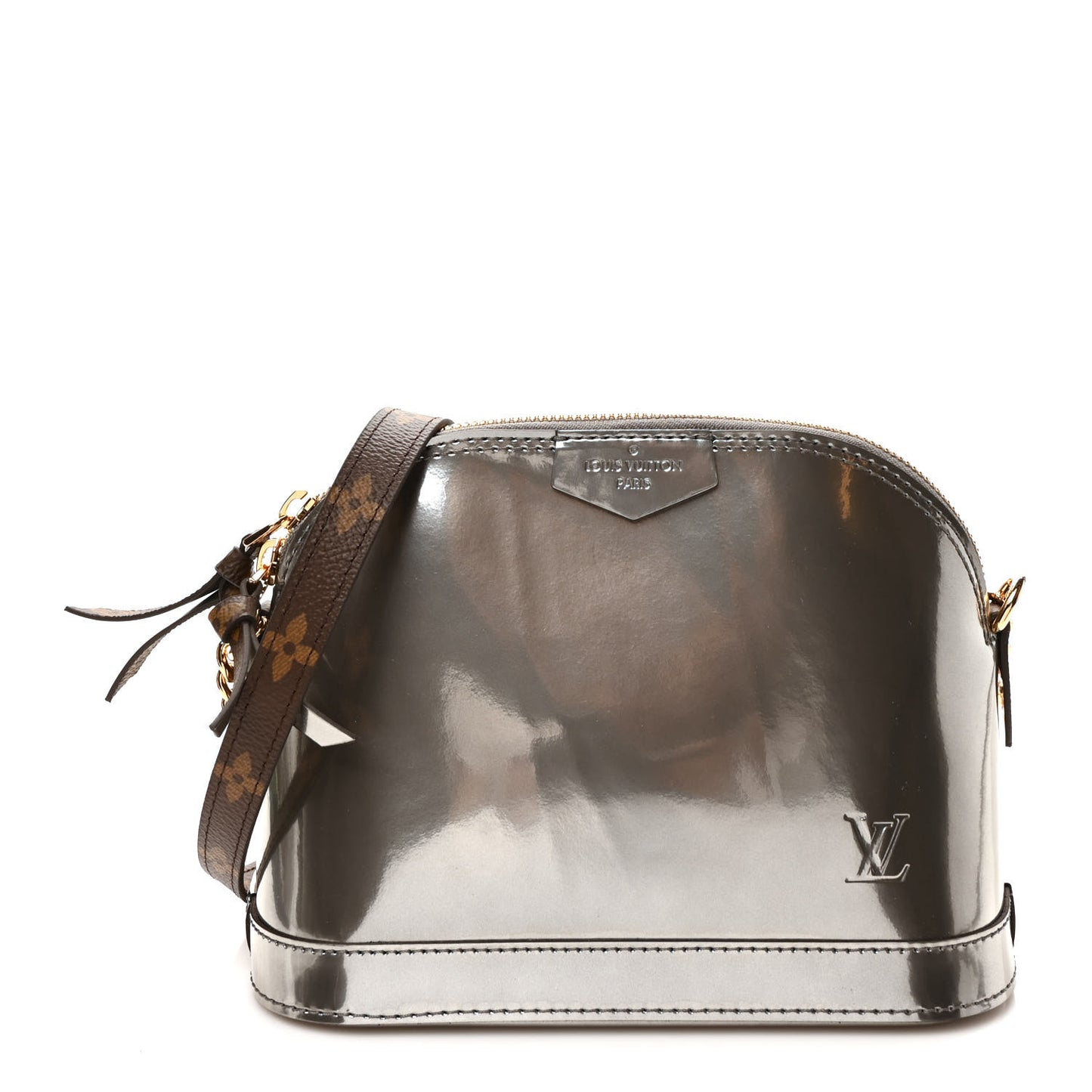 Patent Monogram Miroir Mirror Mini Alma Gris Metal