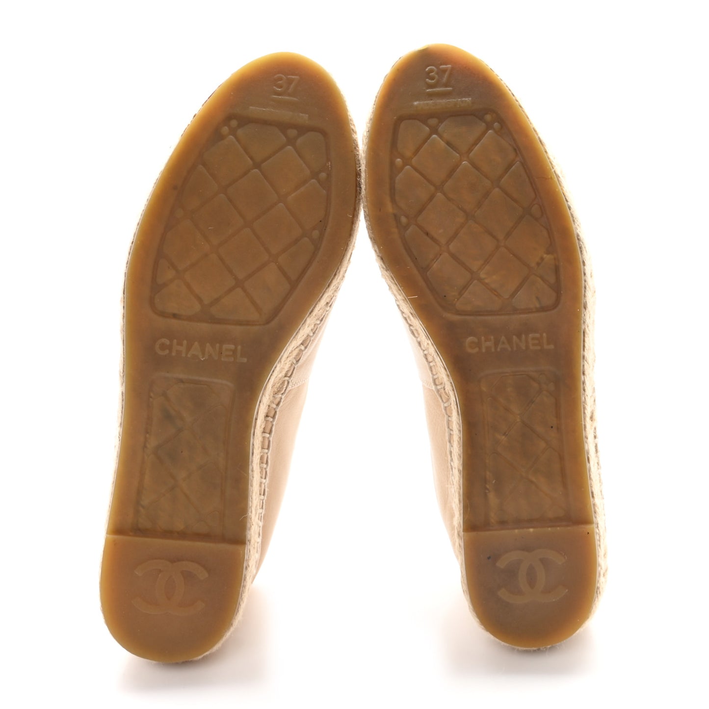 Lambskin CC Espadrilles 37 Beige Black