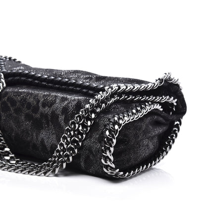 Stella McCartney Shaggy Deer Leopard Print Mini Falabella Tote Black 6 of 8