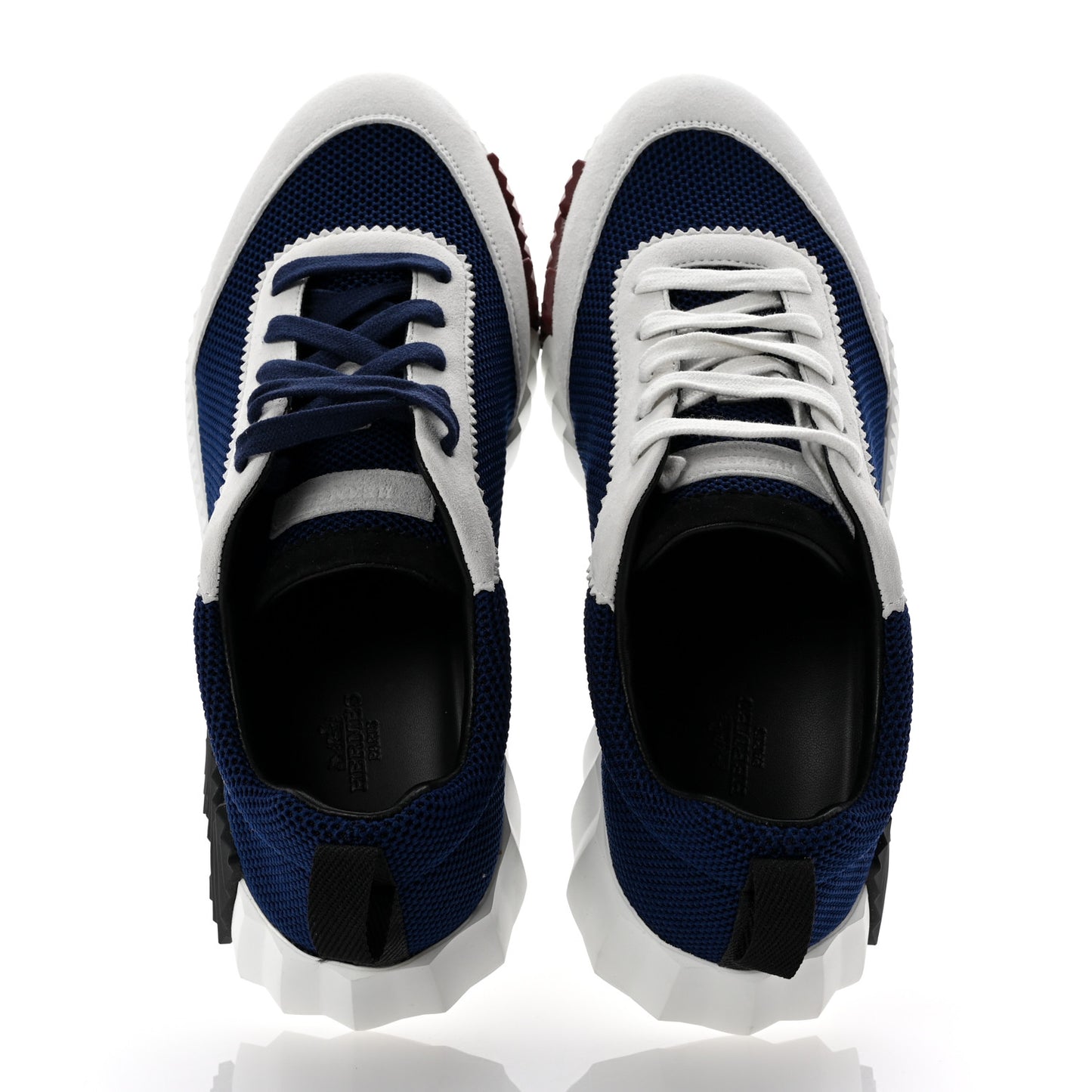 Air Mesh Suede Goatskin Bouncing Sneakers 40 Marine Multicolor
