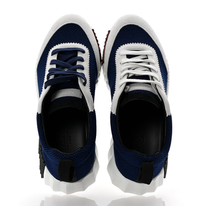 FASHIONPHILE Air Mesh Suede Goatskin Bouncing Sneakers 40 Marine Multicolor 2 of 10