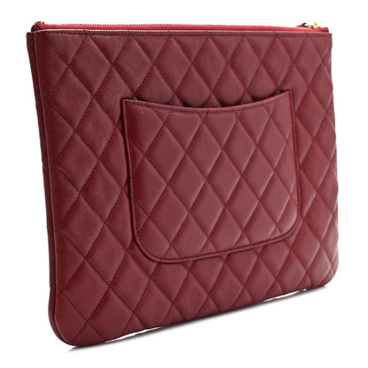Chanel Lambskin Quilted Chanel 19 Medium Cosmetic Case Burgundy 3 of 7
