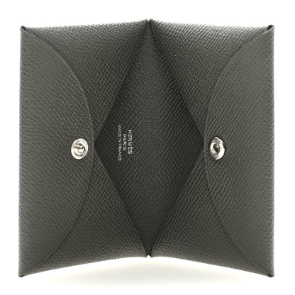 Hermes Epsom Calvi Card Case Etain 5 of 6
