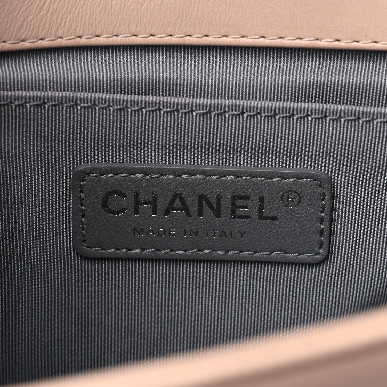Chanel Lambskin Chevron Quilted Medium Boy Flap Beige 6 of 14