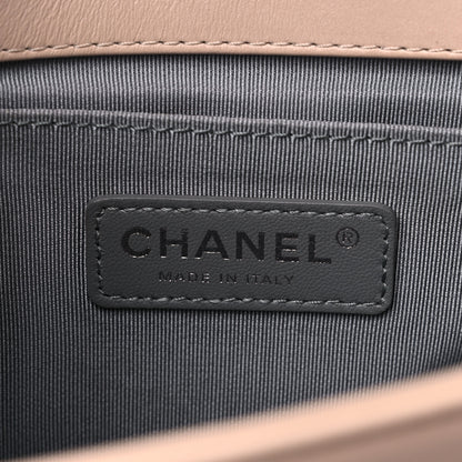 Chanel Lambskin Chevron Quilted Medium Boy Flap Beige 6 of 14