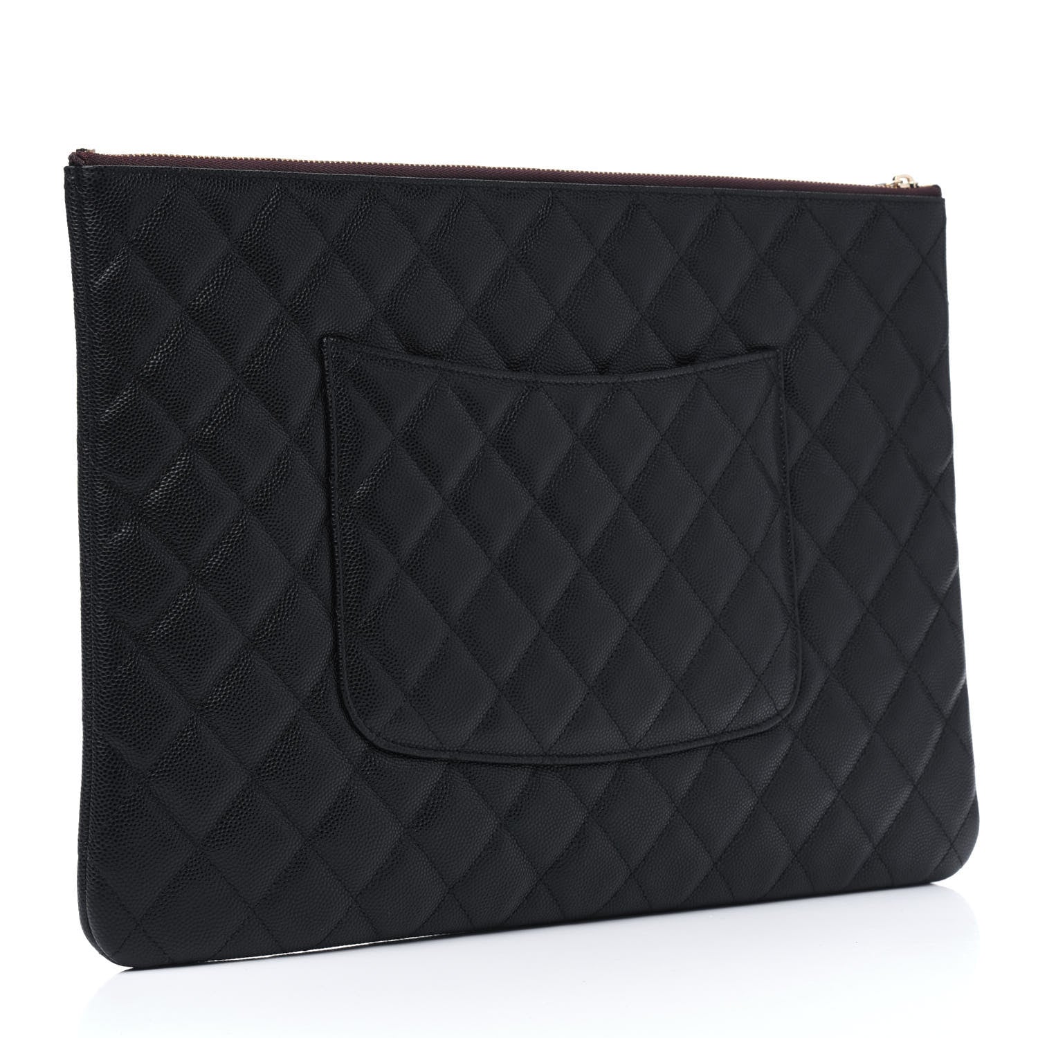 Chanel Caviar Quilted Large Cosmetic Case Black 3 of 9