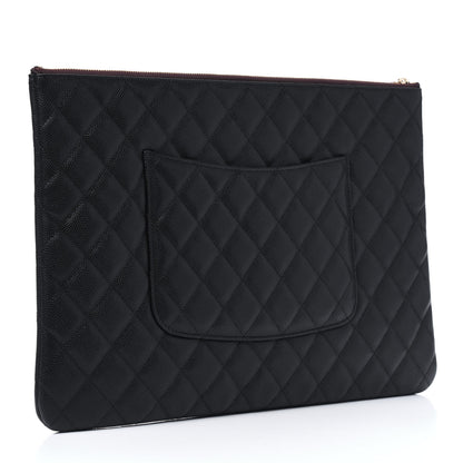 Chanel Caviar Quilted Large Cosmetic Case Black 3 of 9