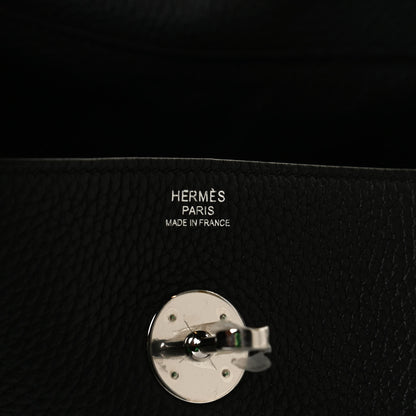 Hermes Taurillon Clemence Lindy 30 Black 6 of 12