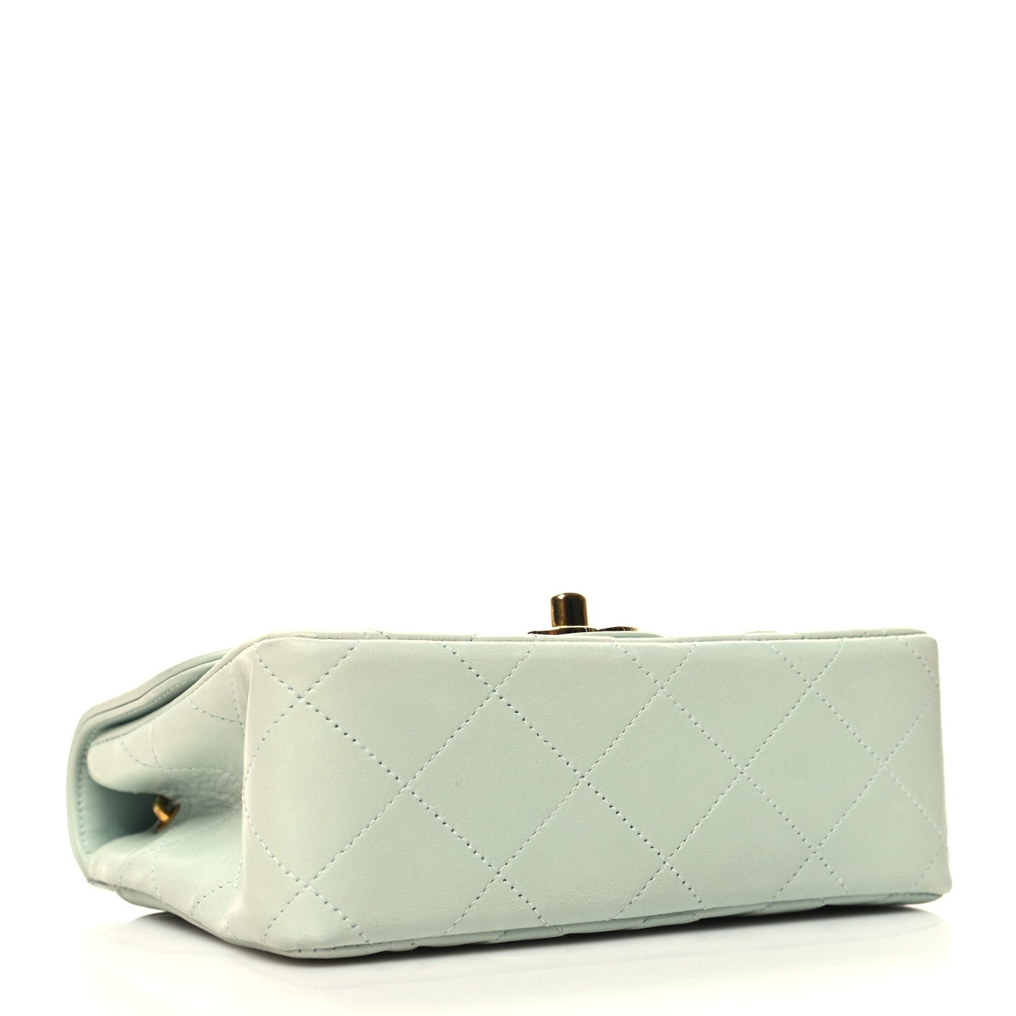 Lambskin Quilted Mini Square Flap Light Blue
