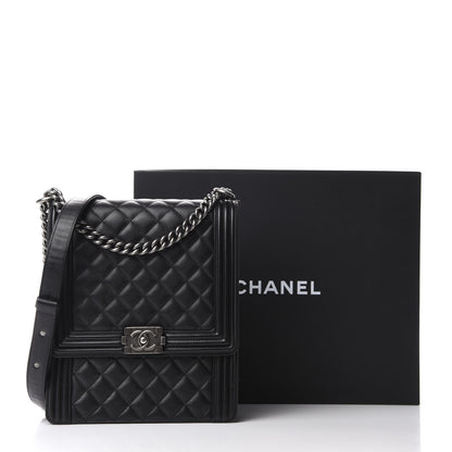 Chanel Calfskin Quilted North South Boy Flap Black 11 of 11