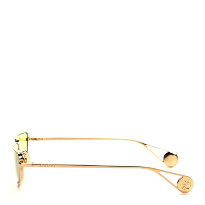 Gucci Metal Cat Eye Sunglasses GG0537S Gold Green 3 of 7