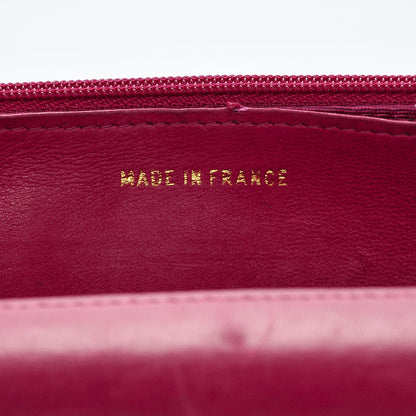 Chanel Caviar Timeless CC Wallet On Chain WOC Dark Fuchsia 7 of 9