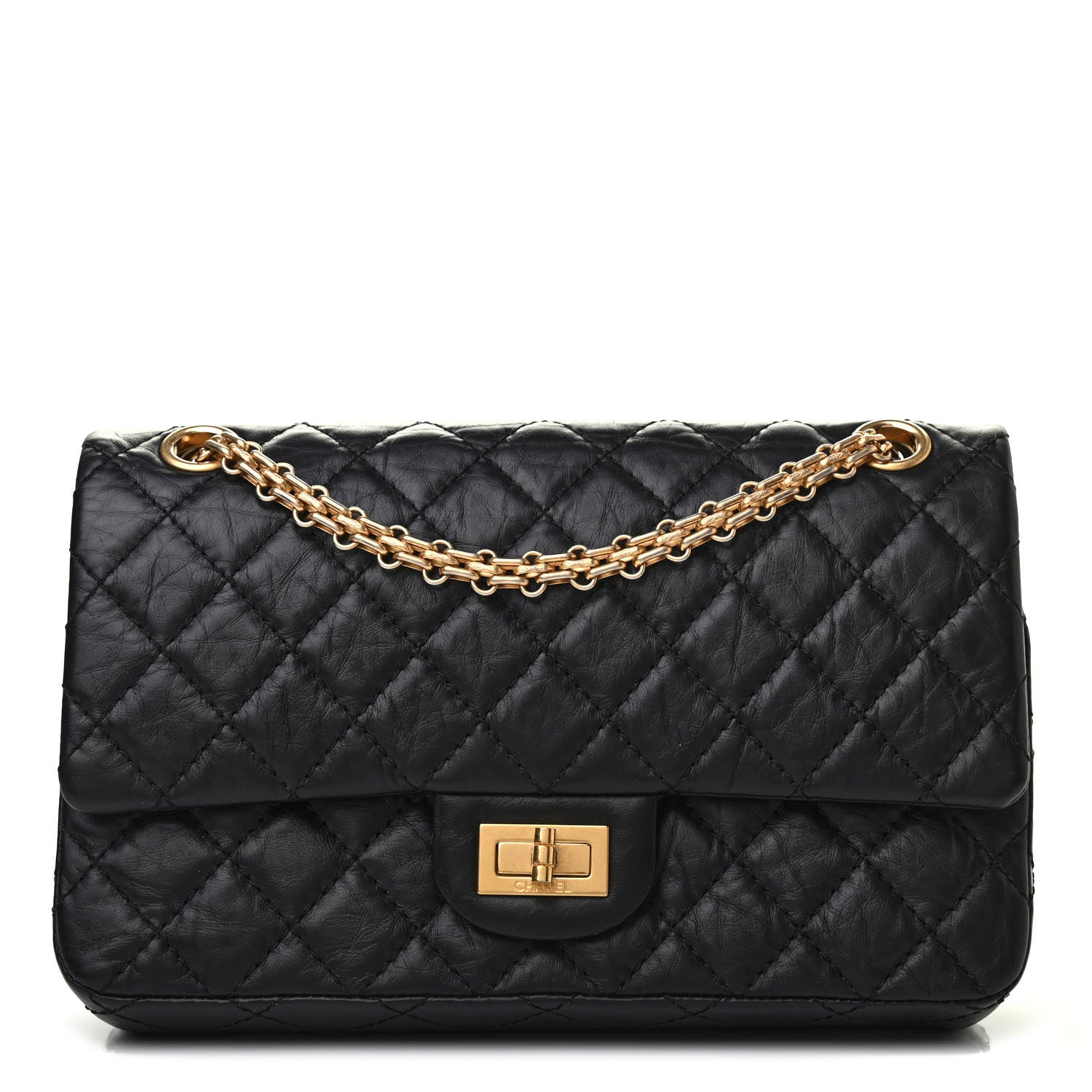 Chanel Aged Calfskin Quilted 2.55 Reissue 225 Flap Black 1 of 9