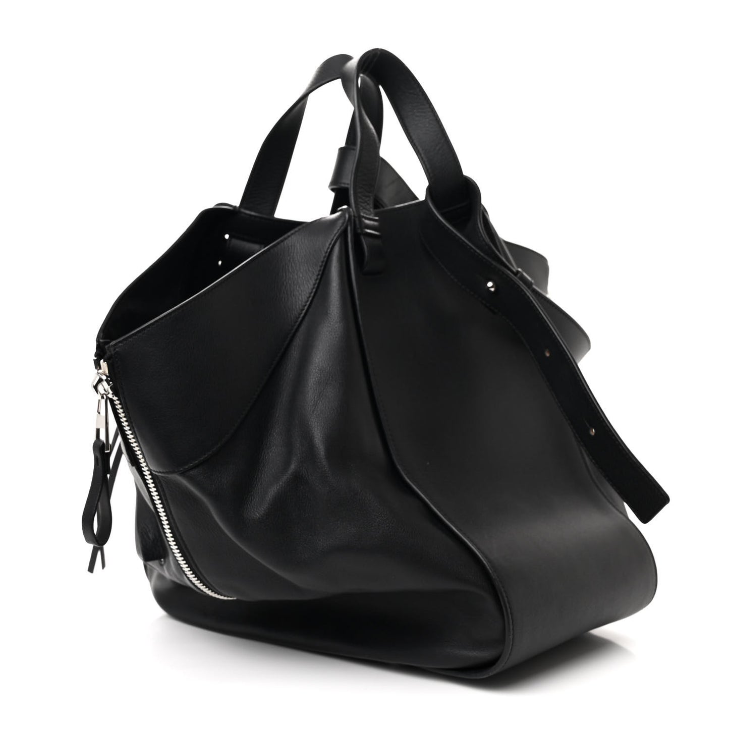 Calfskin Medium Hammock Shoulder Bag Black