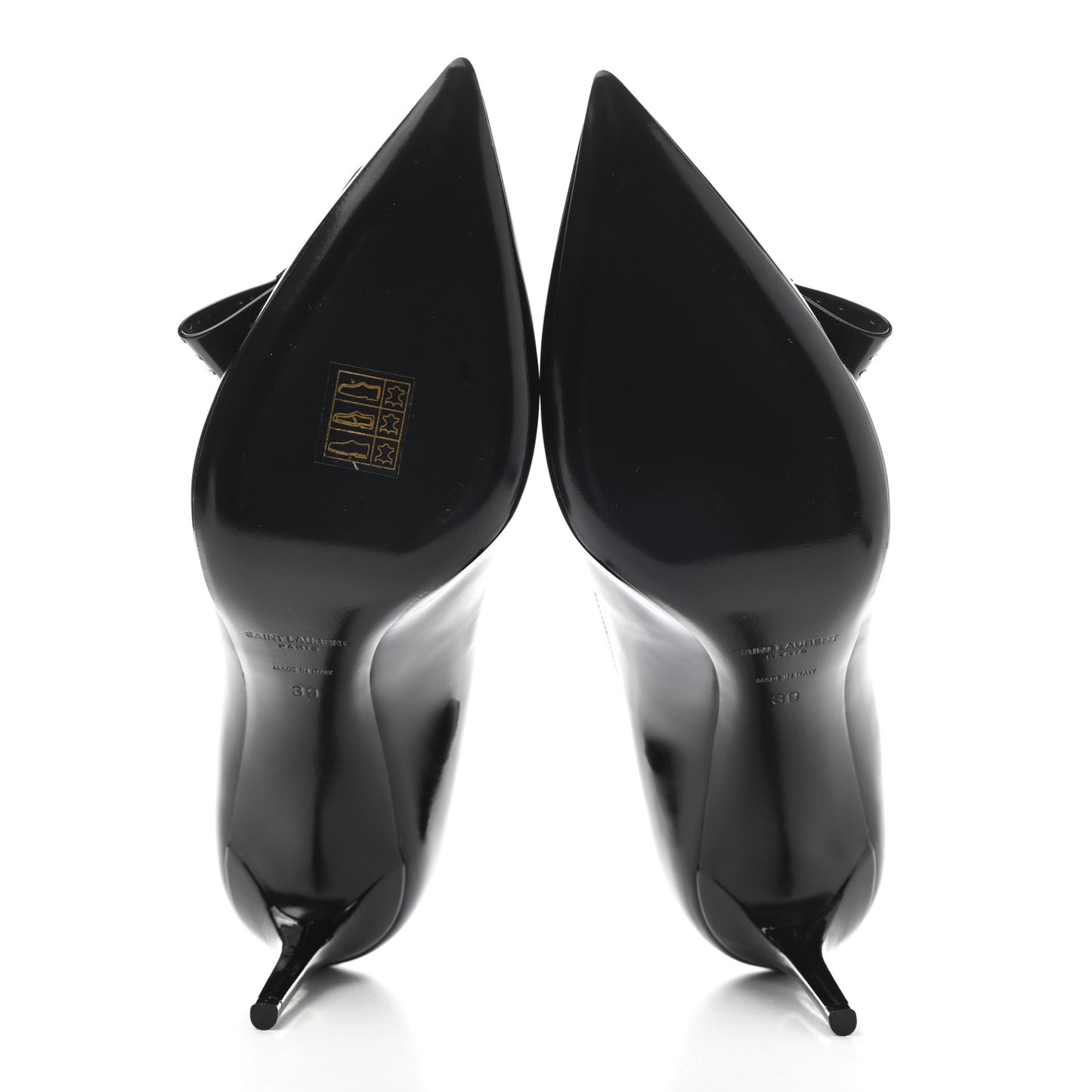 Patent Calfskin Zoe Bow 85 Pumps 39 Black