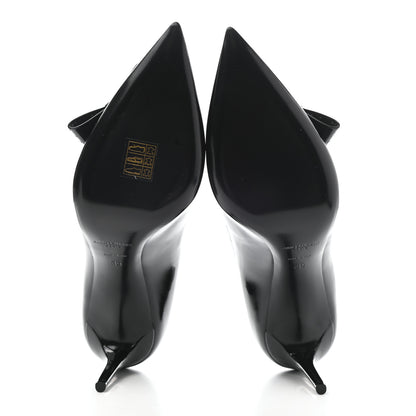 Saint Laurent Patent Calfskin Zoe Bow 85 Pumps 39 Black 5 of 11