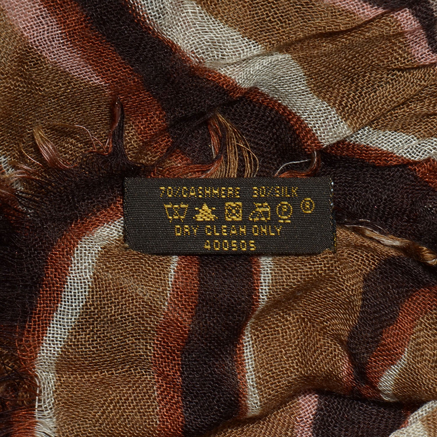 Louis Vuitton Cashmere Silk Zebra Stole Marron 6 of 6