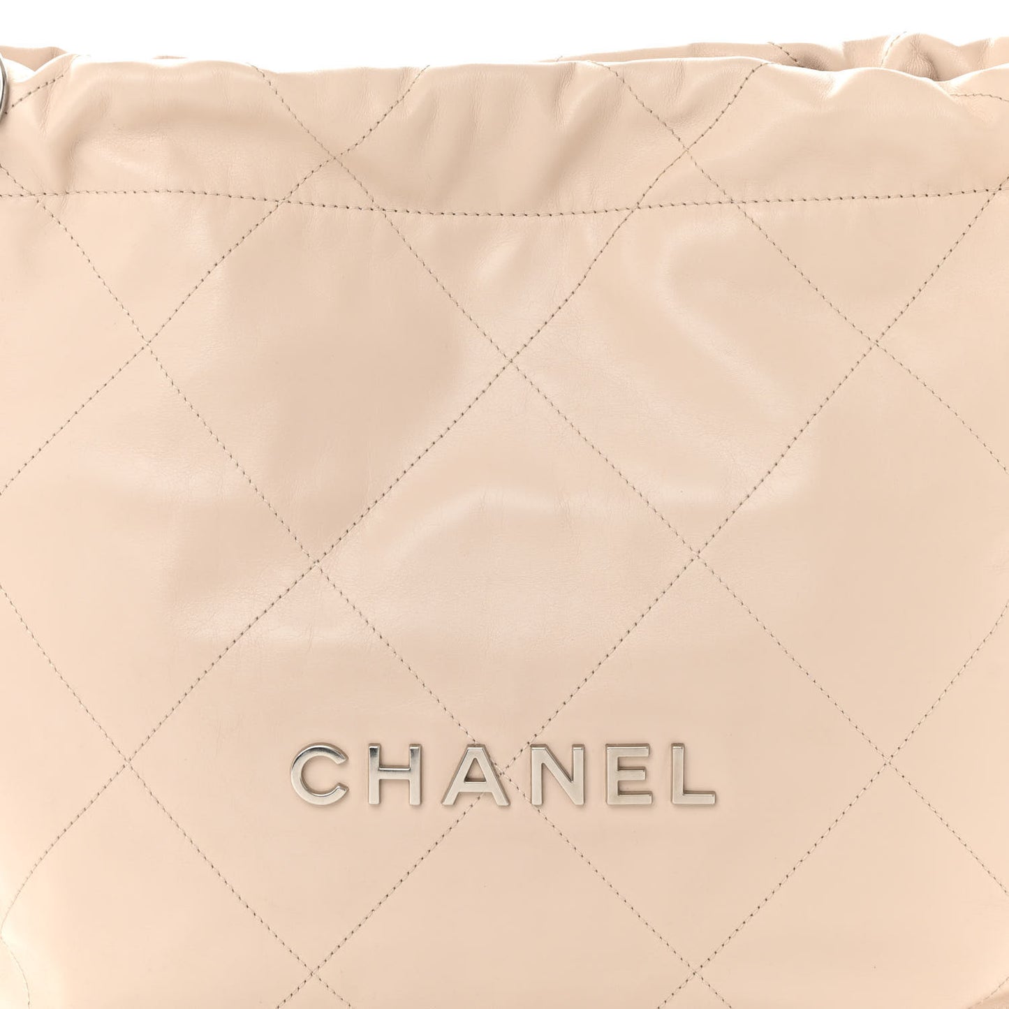 Shiny Calfskin Quilted Small Chanel 22 Ecru